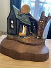 Vintage Spooky Halloween Haunted House Ceramic Mold Lights Up   kimple  1977 