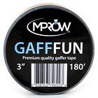 12x Mprow Gafffun Gaffer Tape 3  180  Black Matte  no Residue  Gaff 60 Yards