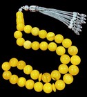 12 Mm 35g Baltic Amber Islamic Rosary Prayer 33 Beads Silver Tail Misbaha Tasbih