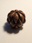 Wood Netsuke  manju-style Toggler      Chrysanthemum   Multi-lobed Fruit Form  Edo