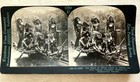 Atq Stereoview Card Photo Papua New Guinea Cannibals Native Headdress 1900s Vtg