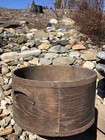 Antique Primitive Old Bent Wood Iron Handled Metal Band Pantry Shaker Grain Box