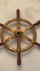 Antique Perko Brass   Wood Boat Ship Wheel Nautical Decor