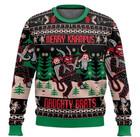 Krampus-themed Naughty Christmas Ugly Sweater   Funny Holiday Pullover Unisex