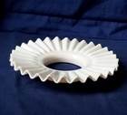 Antique 19th C  Victorian White Milk Glass Ruffled Pattern Petticoat Shade 8   