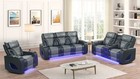New Black Led Power Recliner 3pc Sofa Loveseat Chair Set Bluetooth Speaker   Usb
