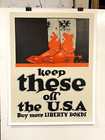 Original 1918 Wwi Poster  Keep These Off The Usa  Famed Bloody Image Great Mint