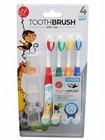 Kids Toothbrush 4 Pack Soft Bristle Curved Ergonomic Bpa Free Lot Of 2