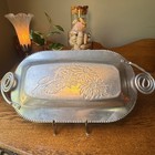 Vintage Farber   Shelvin Inc mid-century Hand-wrought Hammered Aluminum Tray