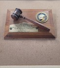 Vintage Bpoe Elks Lodge Presentation Plaque W  Gavel 10x7  70 s Wood Mounted Htf