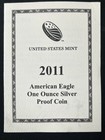 2011 W Us Mint Proof American Silver Eagle  999 Bullion Coin In Case With Coa