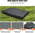 7x18 Ft Dump Truck Mesh Tarp With 5 5  18oz Double Pocket  Brass Grommets  Black