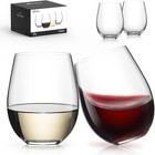 Stemless Wine Glasses Set Of 4 Dishwasher Safe Modern Crystal Tumblers Gift New