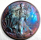 American Silver Eagle 2015   1 Oz  999  Monster Rainbow Toning Gem Uncirculated
