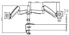 Dual Arm Lcd Monitor Desk Mount Bracket Articulating Up Down In Out Tilt Silver