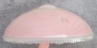 Vintage Frosted Pink Glass Ceiling Light Lamp Shade 10 5  Art Deco Stars