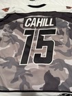 Cincinnati Cyclones Game Worn Used Signed Military Camo Jersey  15 Cahill