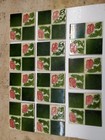 England - Antique Art Nouveau Majolica Tile C1900  11 Tiles 
