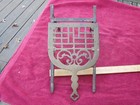 Unusual Antique Wrought Iron   Brass Sliding Fireplace Fender Trivet