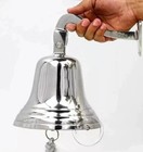 11  Brass Ship Bell     Chrome Wall Mount Nautical Marine Bell 8  Diameter Gift