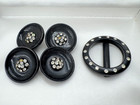 Lot Of 5 Items  4 Antique Victorian Rhinestone Paste Buttons   1 Matching Buckle
