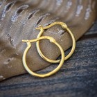 Solid Gold Plated Men s 925 Sterling Silver Post Huggie Hoop Earrings