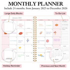  Monthly Planner 2025-2026  Calendar Book  Calendar Planner 2025-2026  Jan 