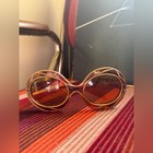 60s Vintage Michelle Brevet Stained Glass Round Sunglasses