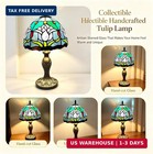 8   Stained Glass Table Lamp  Vintage Desk Bedside Night Light
