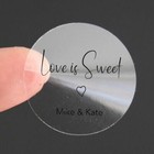 48x 4cm Round Clear Name Stickers Wedding Engagement Favor Gift Stickers Labels