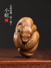5 9 3 7 3 8cm Hand Carved Green Sandalwood Netsuke  Zodiac Snake
