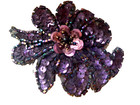 Applique Sequins Flower Beads 1pc Japan Aubergine Clearance Sale