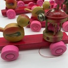 Vintage Kouvalias Greece Wooden Pull Toy Lot For Parts   Restoration Mushroom