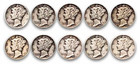  1 Face Value Mercury Dime 1916-1945 P D S Mint 10 Silver Usa Coins     under Spot