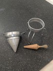 Vintage Wear Ever No 462 Aluminum Cone Colander Strainer Sieve Pestle   Stand