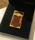 Rare  Vintage St Dupont Maduro Oscuro Lighter- Gold Finish   Chinese Lacquer