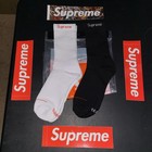 Special Multi Color Pack Brand New Supreme Black And White Socks Two Pack