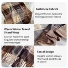 Women s Plaid Winter Scarf Warm Soft Wrap Shawl Tassel Fringe Large Blanket