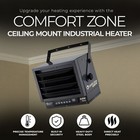 Comfort Zone Ceiling Mount Industrial Heater With 2 Settings And Thermostat