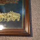 Wood Framed Budweiser King Of Beers Clydesdale Wagon Beer Mirror 20  X 14  Nice