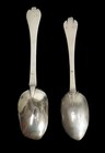 1660-1690 s English Rare Trefid Rat Tail  2  Sterling Silver James Ii Spoons