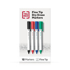 Tru Red Pen Dry Erase Markers Fine Tip Assorted 12 pack  tr61455 