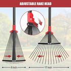 Garden Rake For Leaves  55 Inch Adjustable Long Handle 18 Metal Tines With 8-17 
