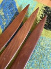 Mid Century Danish Modern Brass Teak Lamp 3 Wood Vintage 60s Surfboard Retro