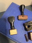 Carters Deluxe No  1 Date Stamp Vintage Office Rubber Stamps Lot Wood Handles