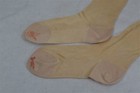  Antique Stockings Long Silk Seamed Ivory Color Feet 8 In  Original 1920