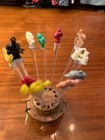 12 Punch Picks Vintage Retro 50s 60s Cocktail Picks   11 Glass Markers Skewers