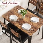 Space-saving 5-piece Dining Table Set Modern Rectangular Table With 4 Chairs