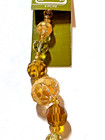 Halcraft Bead Gallery Amber Glass Painted Mix Beads  9 Pc