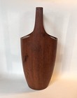 Vtg Mcm Danish Modern Style Teakwood Ice Bucket Hand Carved W  Lid   Liner 15 h